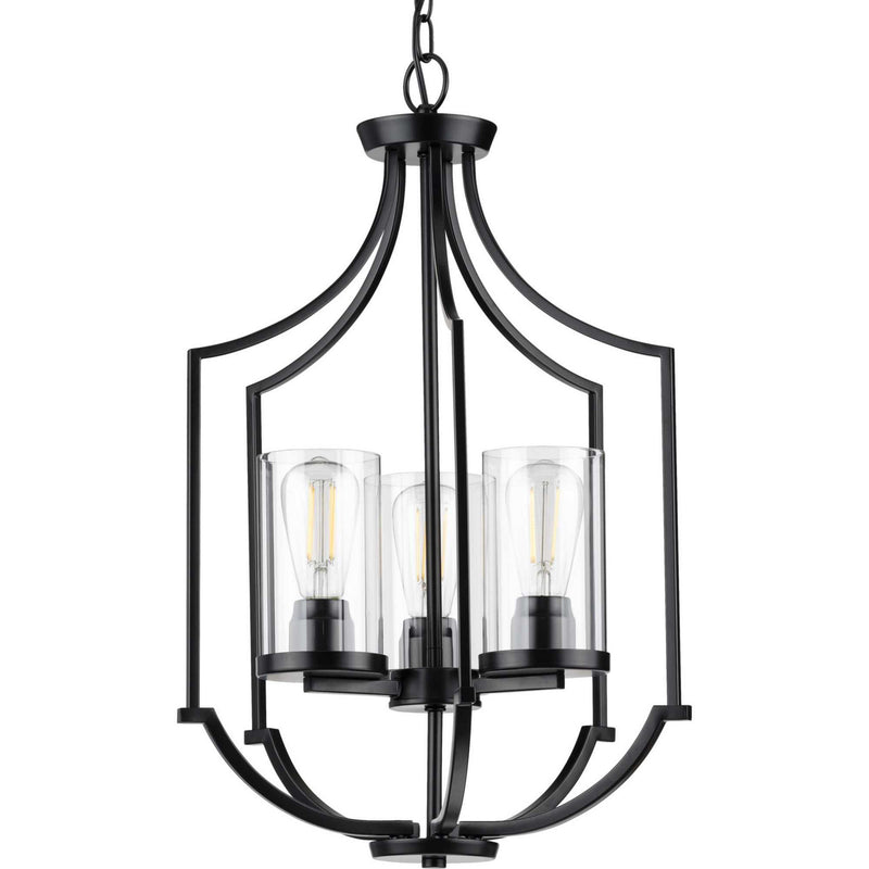 Progress Lighting P500209-031 Three Light Foyer Pendant, Black