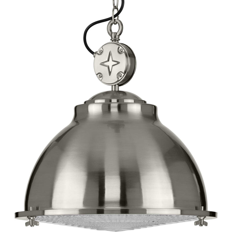 Progress Lighting P500212-009 One Light Pendant, Brushed Nickel