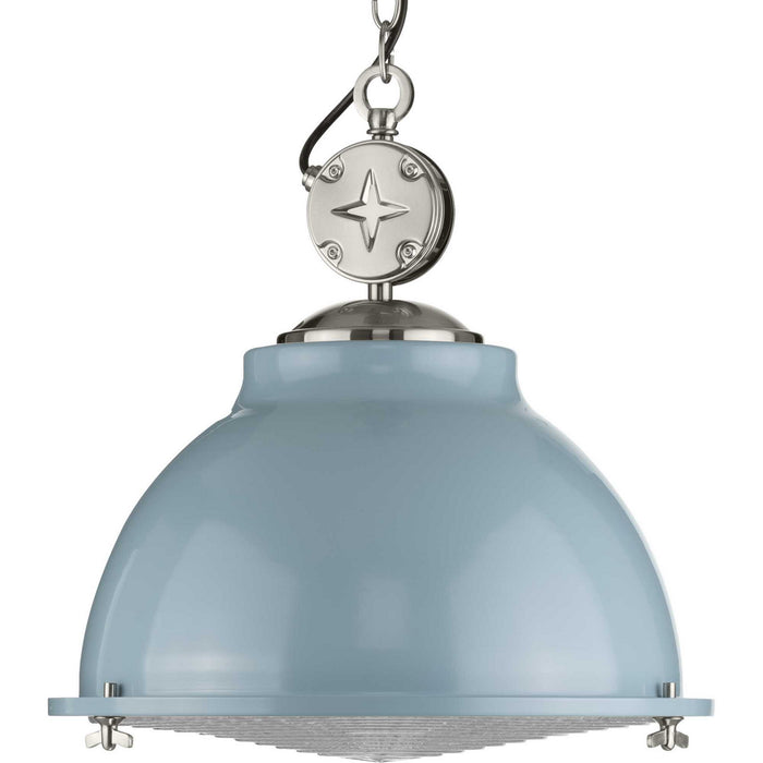 Progress Lighting P500212-164 One Light Pendant, Coastal Blue