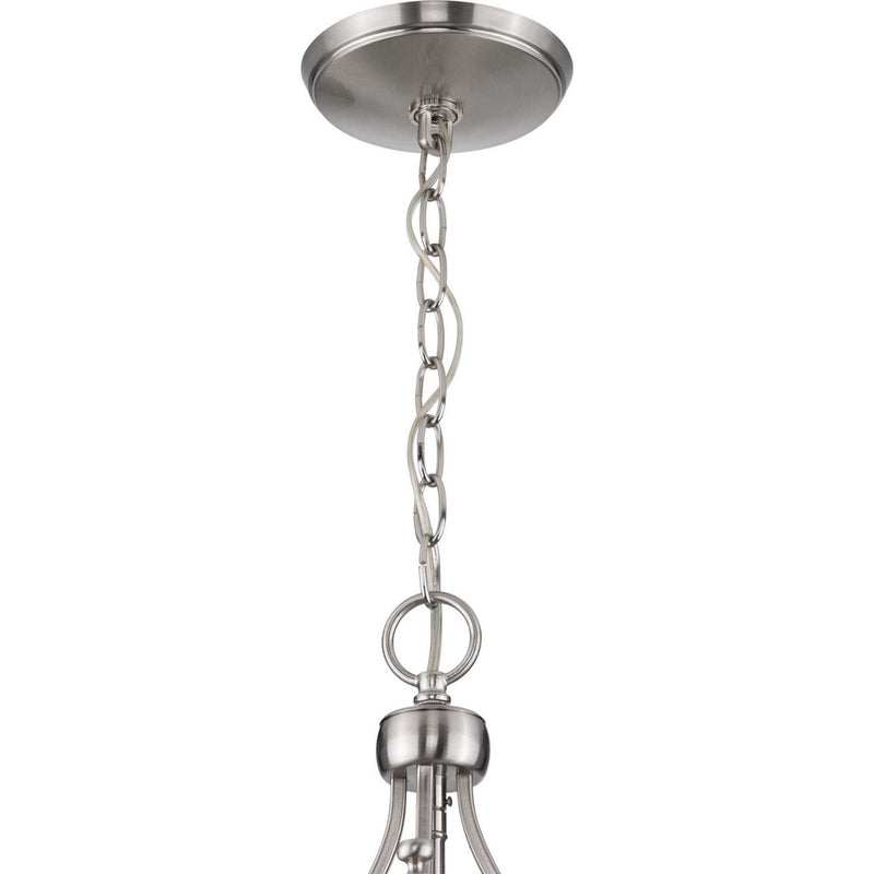 Progress Lighting P500213-009 Three Light Foyer Pendant, Brushed Nickel