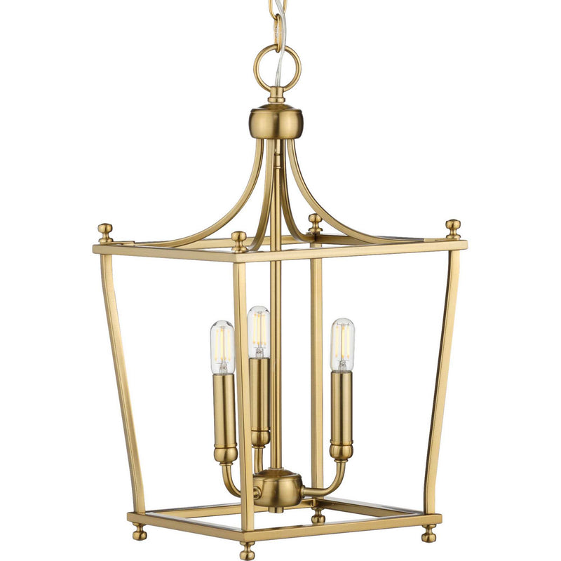 Progress Lighting P500213-109 Three Light Foyer Pendant, Brushed Bronze