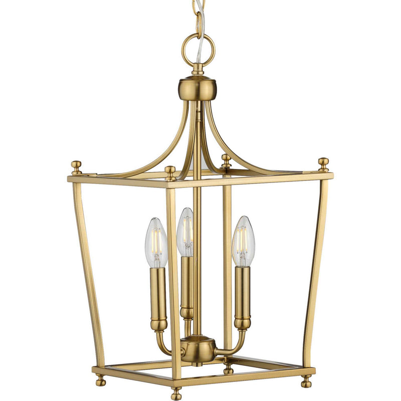 Progress Lighting P500213-109 Three Light Foyer Pendant, Brushed Bronze