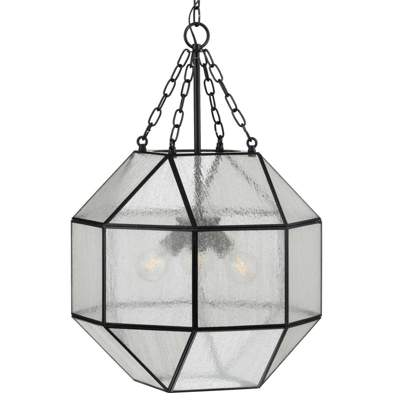 Progress Lighting P500222-031 Three Light Pendant, Matte Black