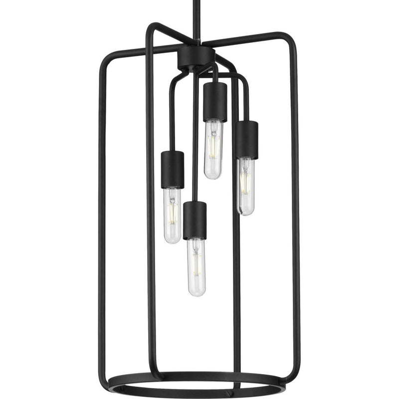 Progress Lighting P500224-031 Four Light Pendant, Black
