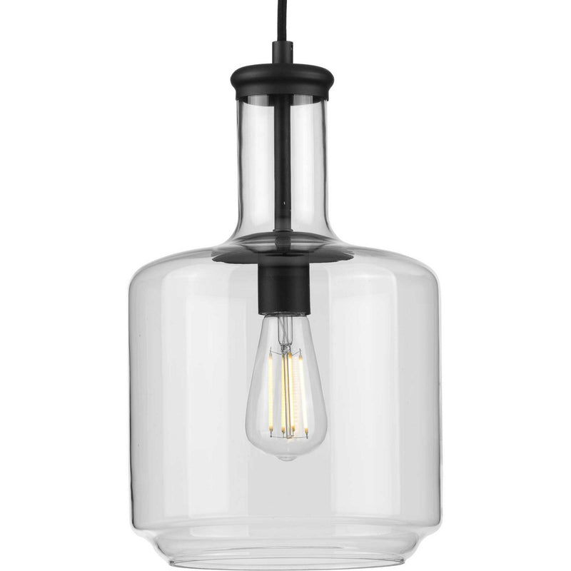 Progress Lighting P500230-031 One Light Pendant, Black