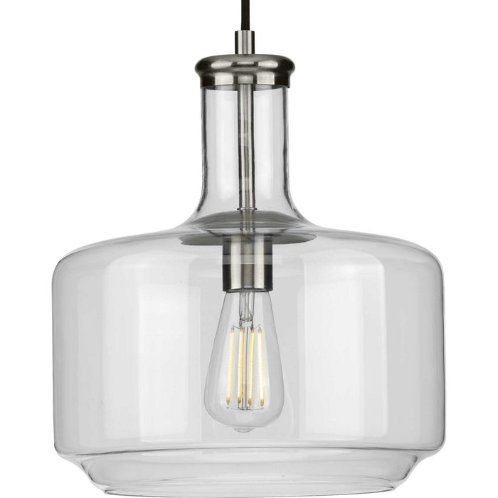 Progress Lighting P500231-009 One Light Pendant, Brushed Nickel