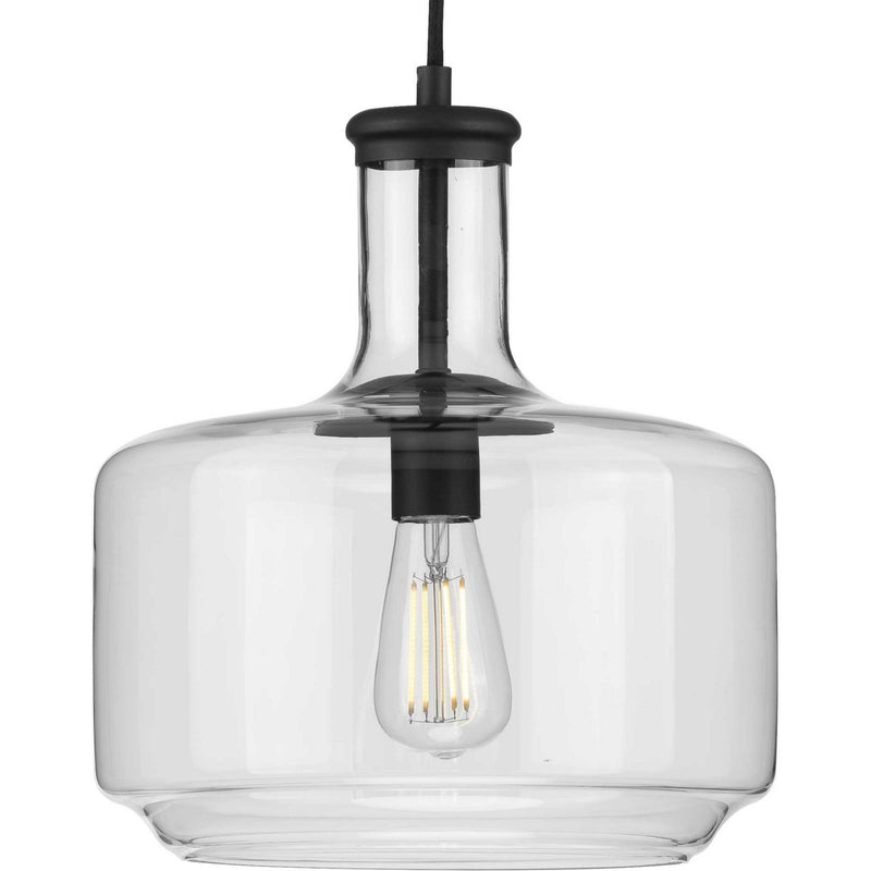 Progress Lighting P500231-031 One Light Pendant, Black