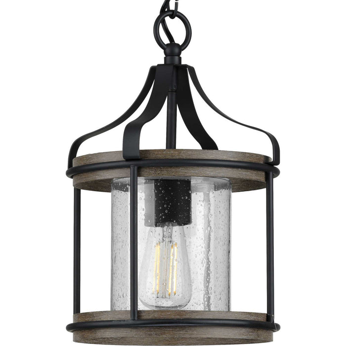 Progress Lighting P500234-031 One Light Outdoor Pendant, Black
