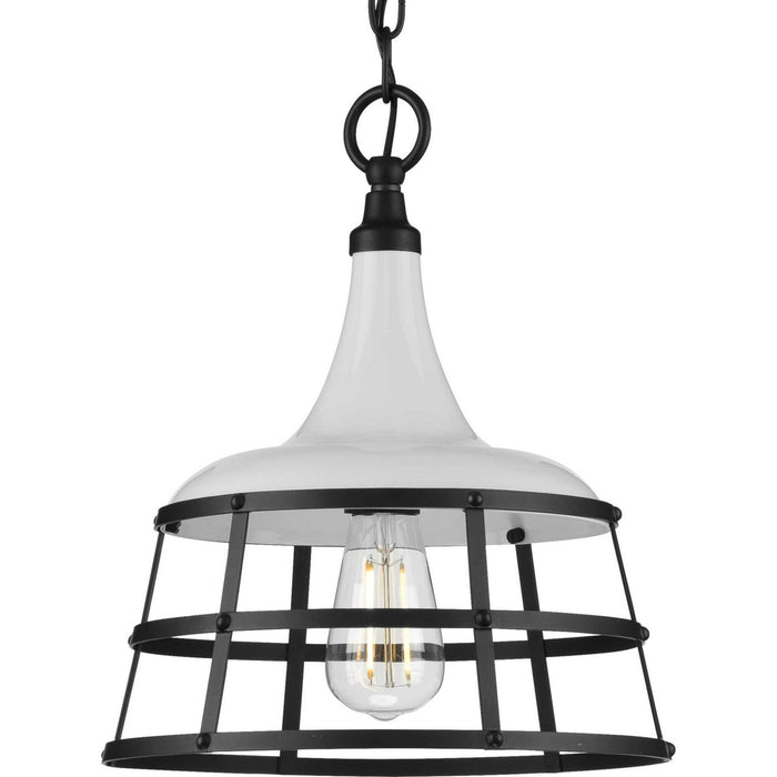 Progress Lighting P500236-030 One Light Pendant, White