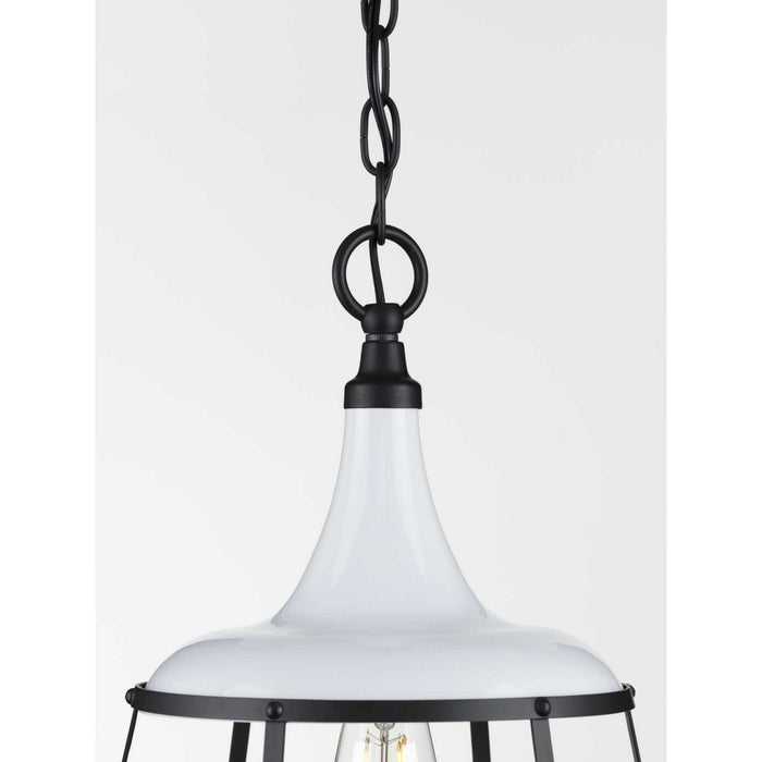 Progress Lighting P500236-030 One Light Pendant, White