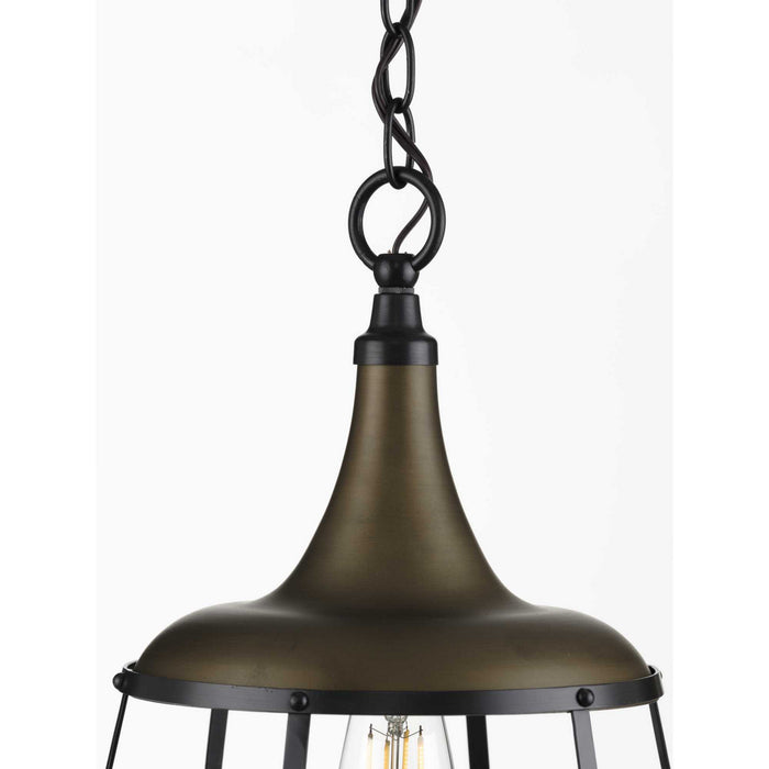 Progress Lighting P500236-161 One Light Pendant, Aged Brass