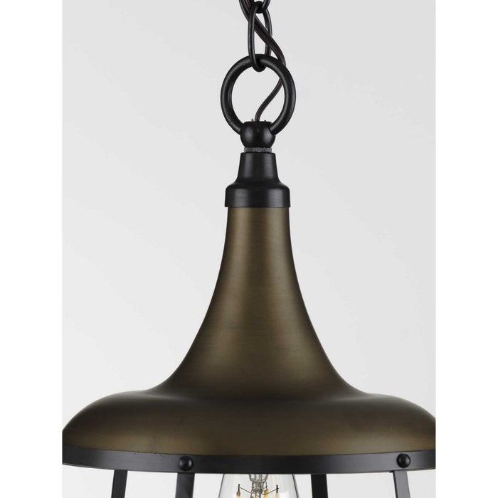 Progress Lighting P500236-161 One Light Pendant, Aged Brass