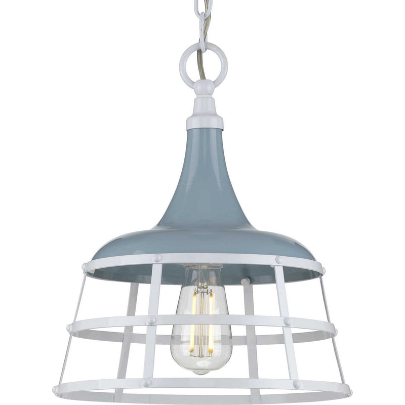Progress Lighting P500236-164 One Light Pendant, Coastal Blue