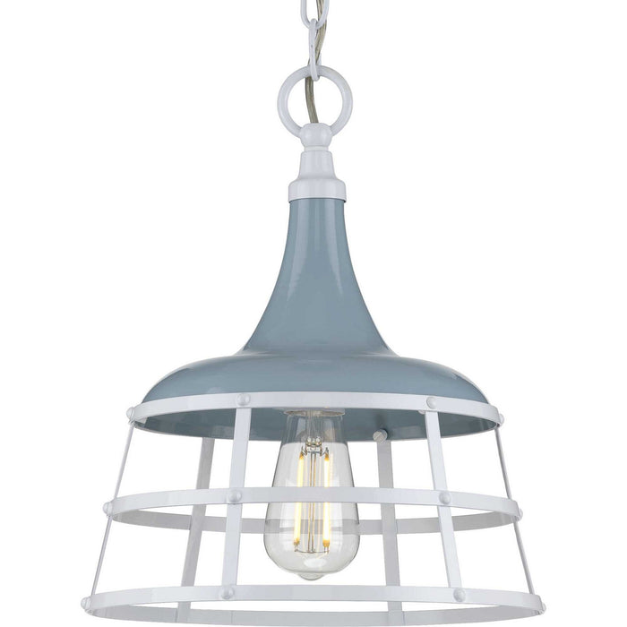 Progress Lighting P500236-164 One Light Pendant, Coastal Blue