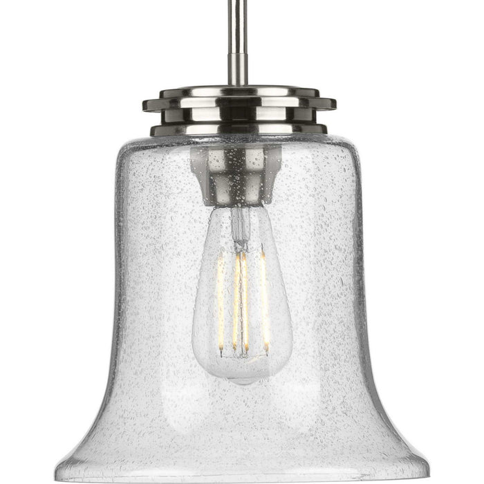Progress Lighting P500238-009 One Light Mini Pendant, Brushed Nickel