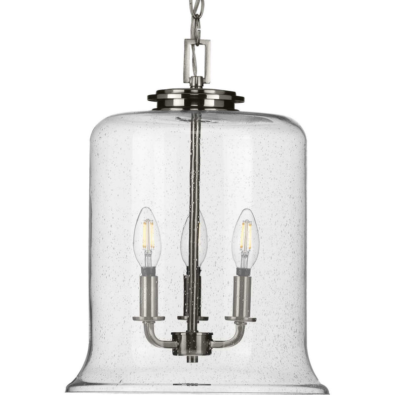 Progress Lighting P500239-009 Three Light Pendant, Brushed Nickel