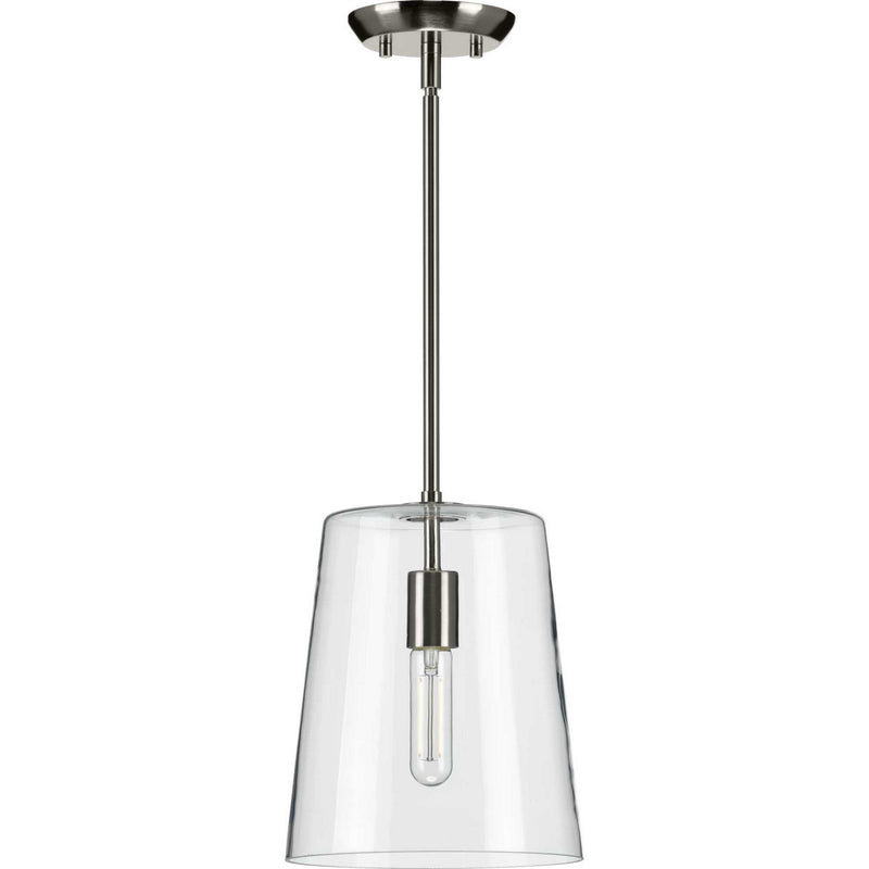 Progress Lighting P500241-009 One Light Pendant, Brushed Nickel