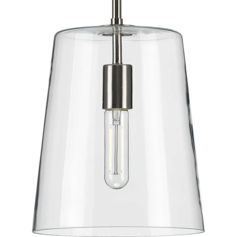 Progress Lighting P500241-009 One Light Pendant, Brushed Nickel