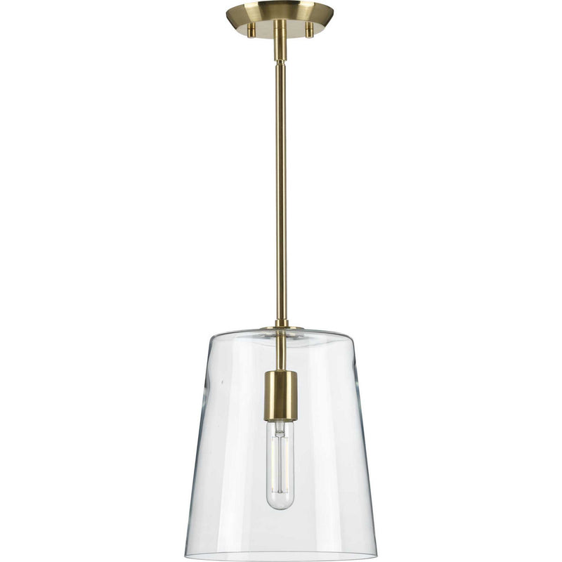 Progress Lighting P500241-012 One Light Pendant, Satin Brass