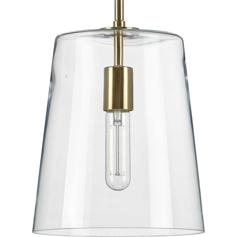 Progress Lighting P500241-012 One Light Pendant, Satin Brass