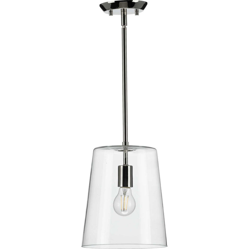 Progress Lighting P500241-104 One Light Pendant, Polished Nickel