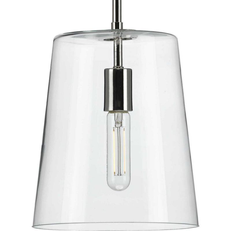 Progress Lighting P500241-104 One Light Pendant, Polished Nickel