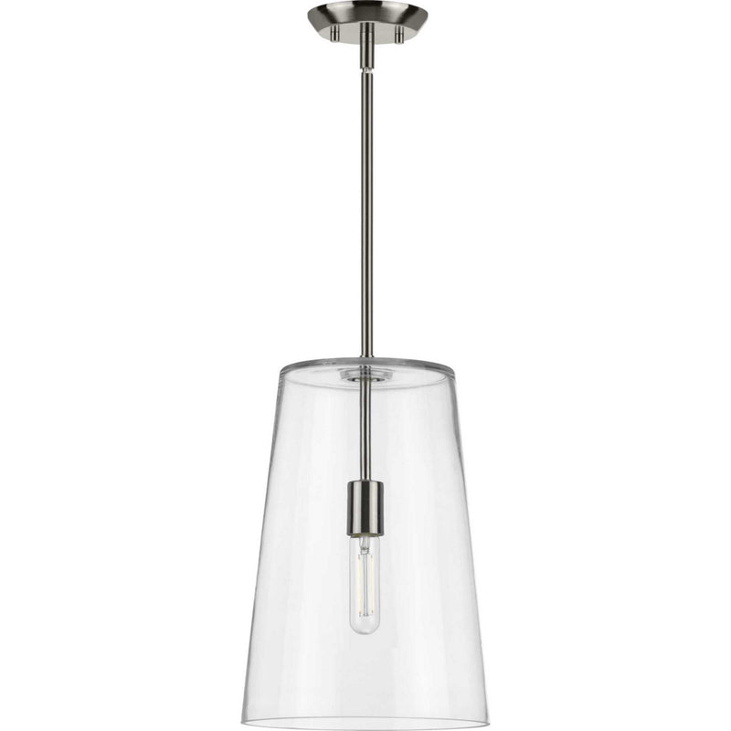 Progress Lighting P500242-009 One Light Pendant, Brushed Nickel