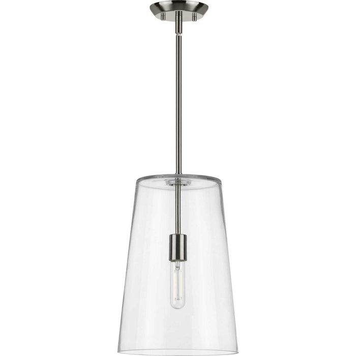 Progress Lighting P500242-009 One Light Pendant, Brushed Nickel