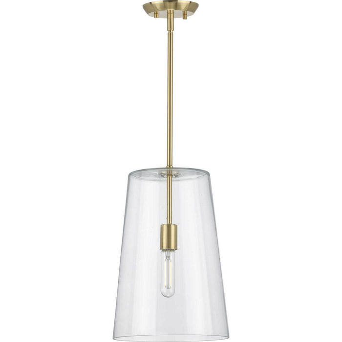 Progress Lighting P500242-012 One Light Pendant, Satin Brass