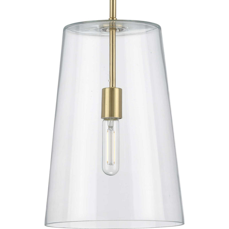 Progress Lighting P500242-012 One Light Pendant, Satin Brass