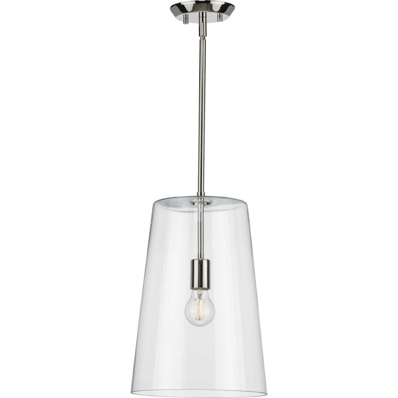 Progress Lighting P500242-104 One Light Pendant, Polished Nickel