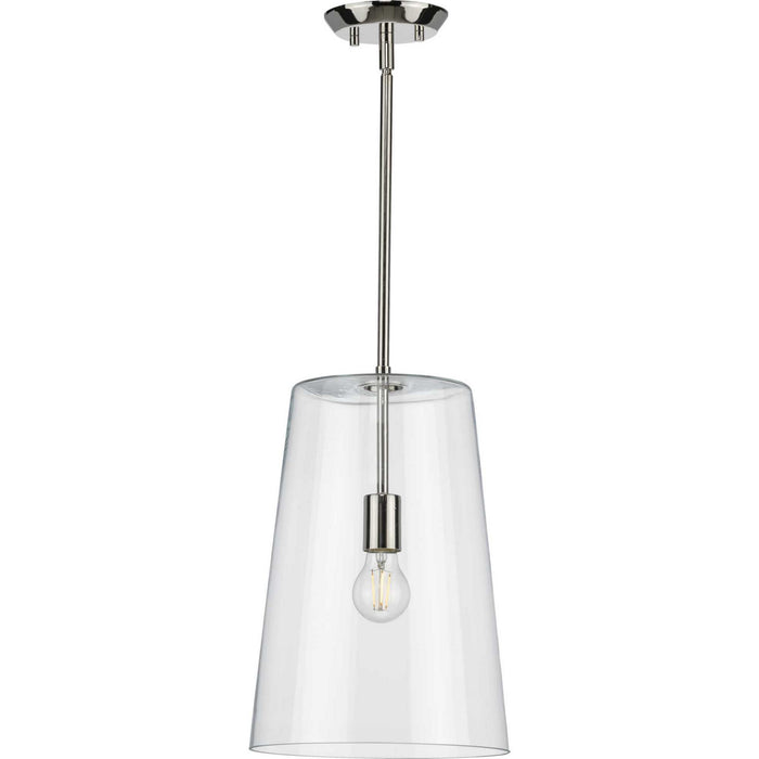 Progress Lighting P500242-104 One Light Pendant, Polished Nickel
