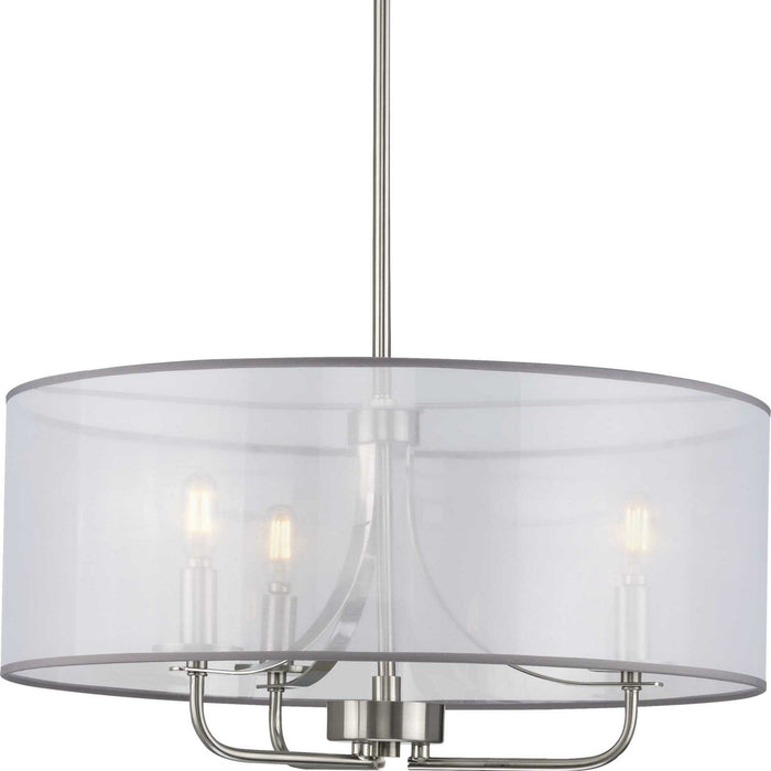 Progress Lighting P500243-009 Three Light Pendant, Brushed Nickel