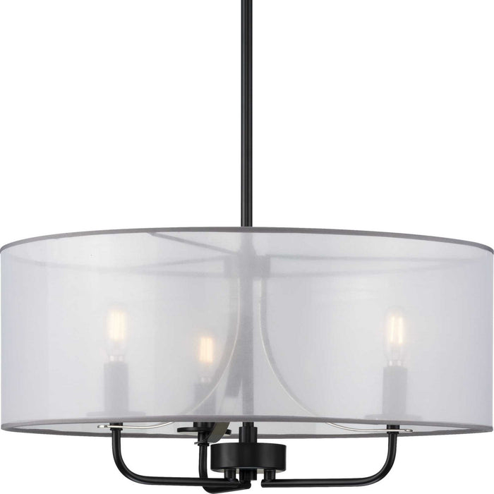Progress Lighting P500243-031 Three Light Pendant, Black