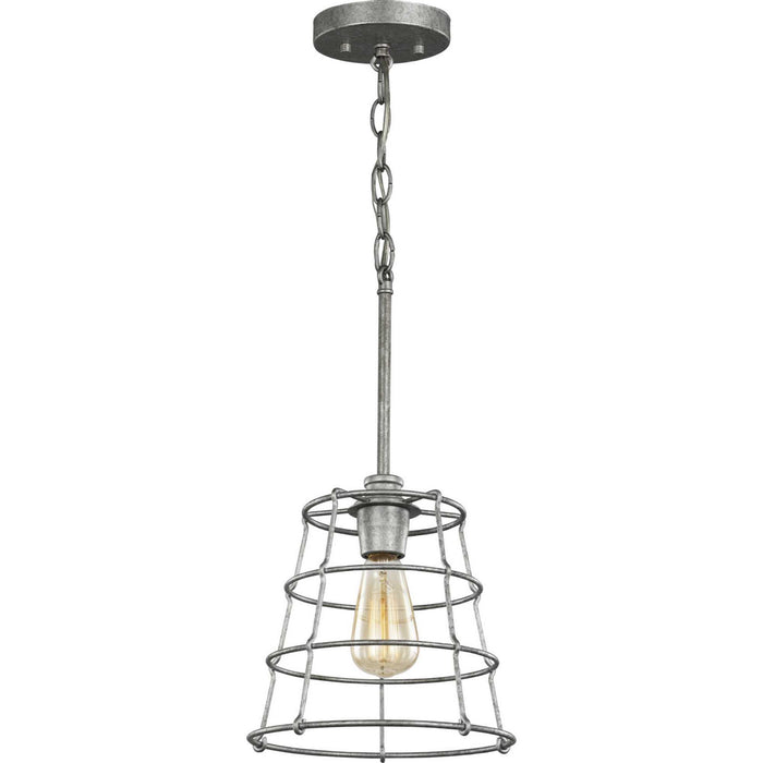 Progress Lighting P500281-141 One Light Mini Pendant, Galvanized