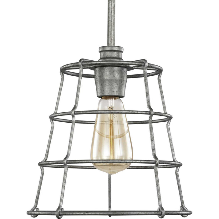 Progress Lighting P500281-141 One Light Mini Pendant, Galvanized