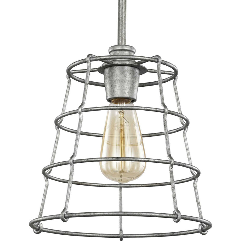 Progress Lighting P500281-141 One Light Mini Pendant, Galvanized