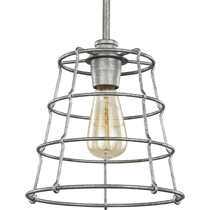 Progress Lighting P500281-141 One Light Mini Pendant, Galvanized