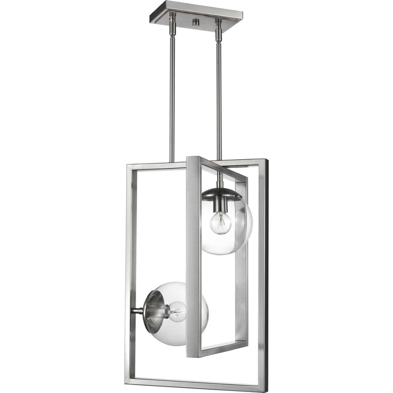 Progress Lighting P500284-009 Two Light Pendant, Brushed Nickel