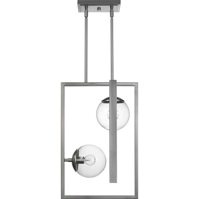 Progress Lighting P500284-009 Two Light Pendant, Brushed Nickel