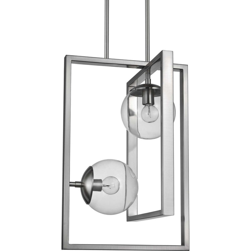 Progress Lighting P500284-009 Two Light Pendant, Brushed Nickel