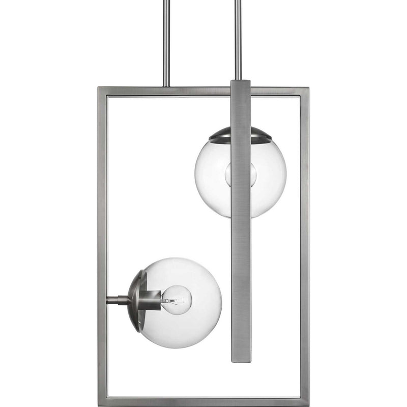 Progress Lighting P500284-009 Two Light Pendant, Brushed Nickel