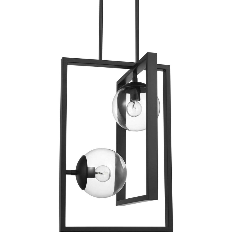 Progress Lighting P500284-031 Two Light Pendant, Black