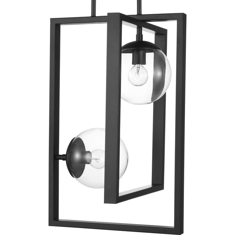 Progress Lighting P500284-031 Two Light Pendant, Black