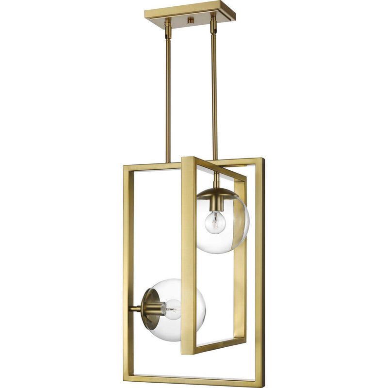 Progress Lighting P500284-109 Two Light Pendant, Brushed Bronze