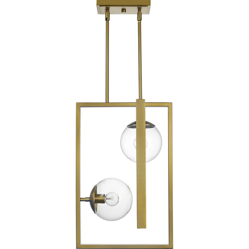 Progress Lighting P500284-109 Two Light Pendant, Brushed Bronze