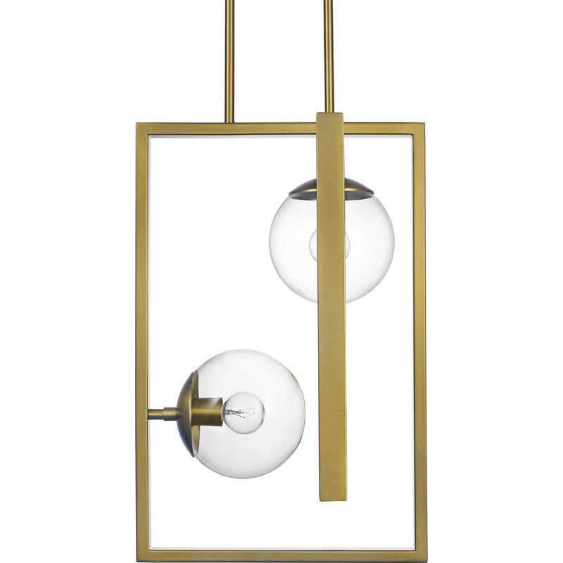 Progress Lighting P500284-109 Two Light Pendant, Brushed Bronze