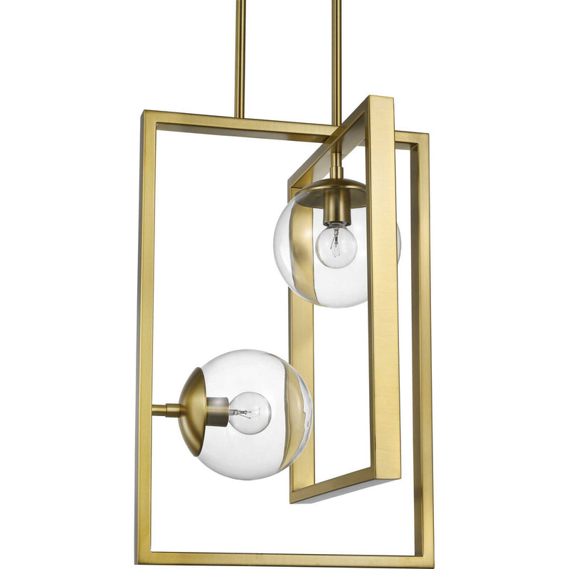 Progress Lighting P500284-109 Two Light Pendant, Brushed Bronze
