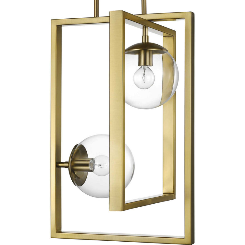 Progress Lighting P500284-109 Two Light Pendant, Brushed Bronze