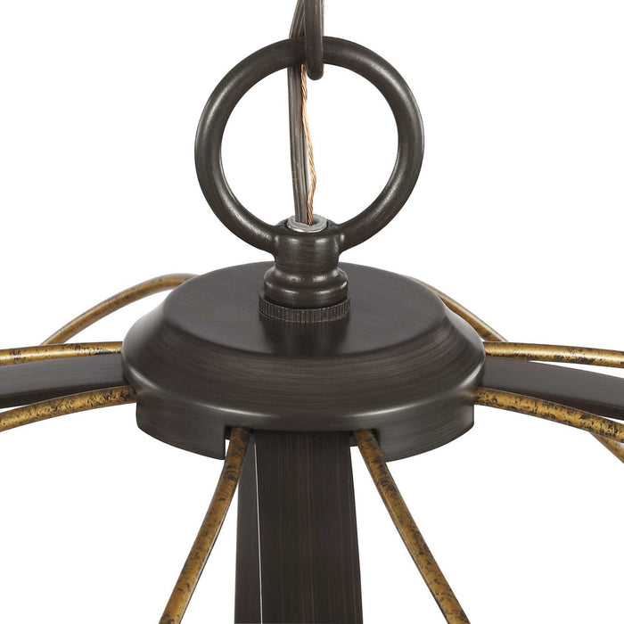 Progress Lighting P500287-020 Five Light Pendant, Antique Bronze